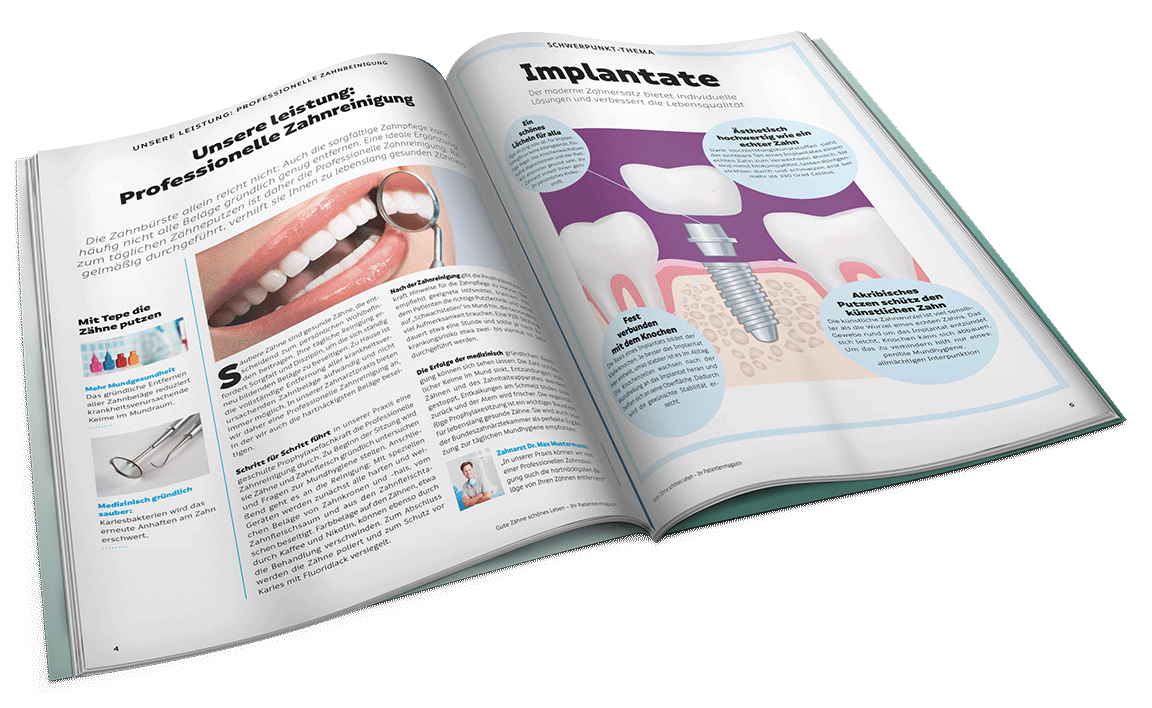 Praxismagazine, Webdesign + Marketing für Zahnärzte