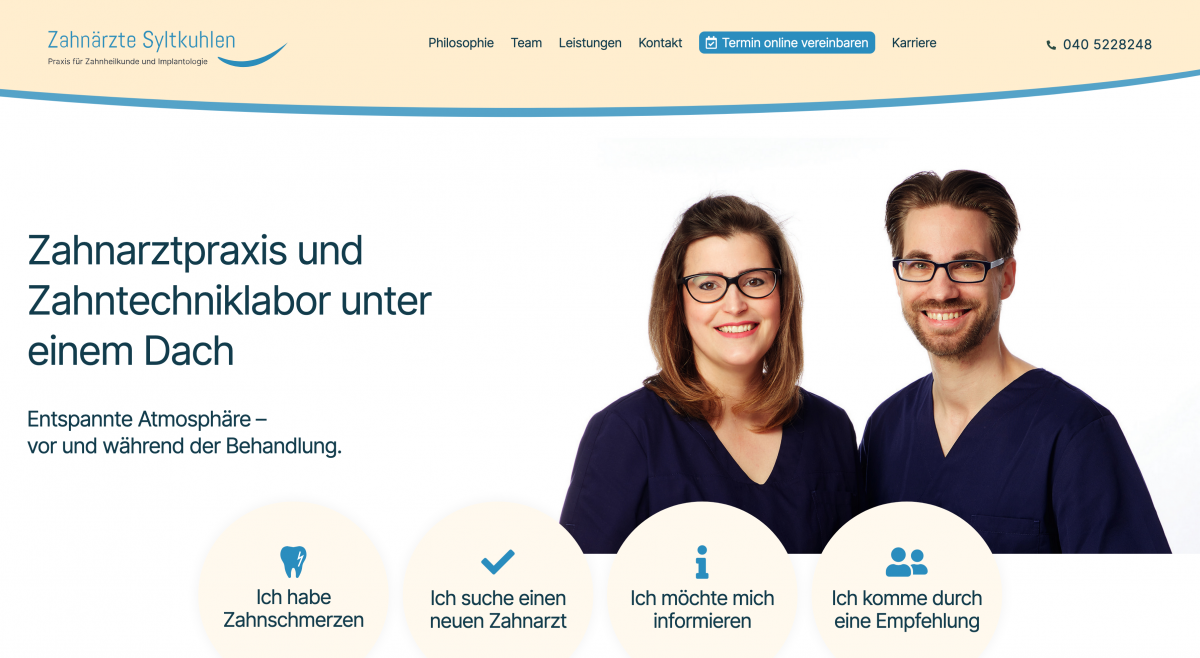 Zahnarzt Syltkuhlen, Webdesign + Marketing für Zahnärzte